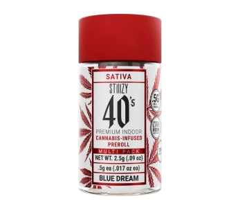STIIIZY 40’S INFUSED PRE-ROLLS BABY 5 CONES BLUE DREAM SATIVA